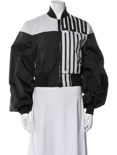 Pre-owned Dior Graphic Print Bomber Jacket In Black