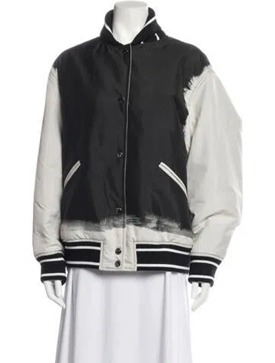 Pre-owned Dior Graphic Print Bomber Jacket In Black/grey