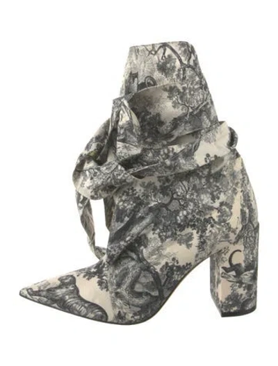Pre-owned Dior Graphic Print Boots In Neutral