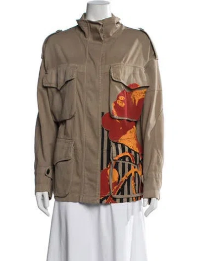 Pre-owned Dior Graphic Print Coat In Neutrals