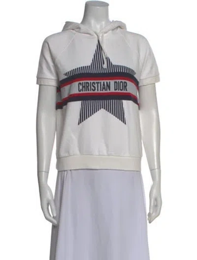 Pre-owned Dior Graphic Print Crew Neck Hoodie In Gray