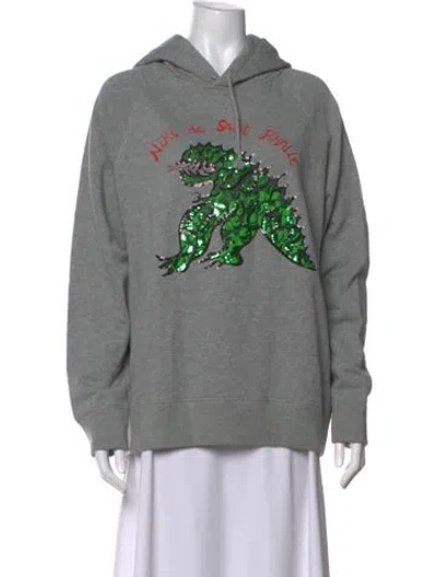 Pre-owned Dior Graphic Print Crew Neck Hoodie In Grey