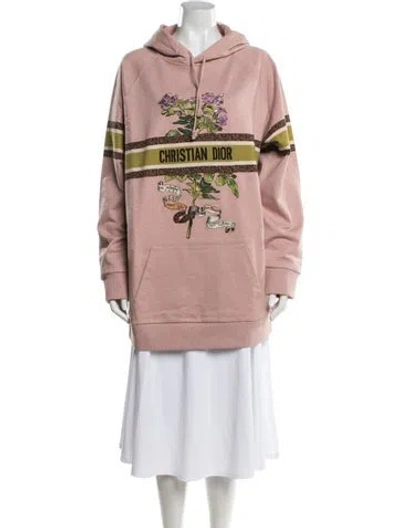 Pre-owned Dior Graphic Print Crew Neck Hoodie W/ Tags In Pink