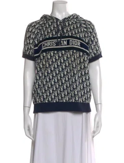 Pre-owned Dior Graphic Print Crew Neck Sweater In Gray