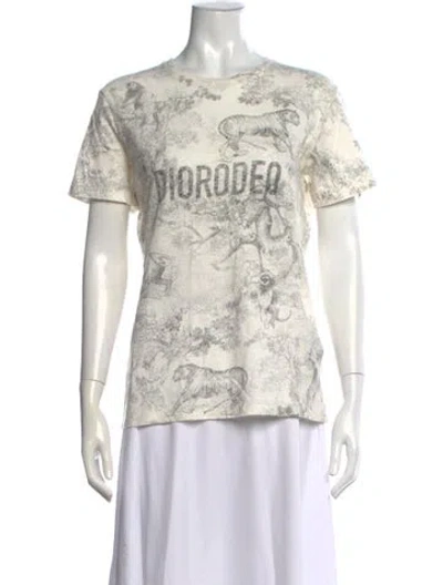 Pre-owned Dior Graphic Print Crew Neck T-shirt