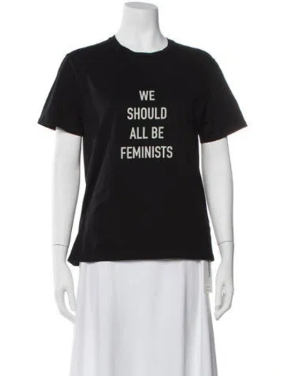 Pre-owned Dior Graphic Print Crew Neck T-shirt In Black