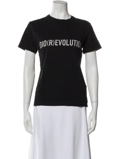 Pre-owned Dior Graphic Print Crew Neck T-shirt In Black