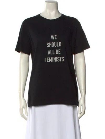 Pre-owned Dior Graphic Print Crew Neck T-shirt In Black
