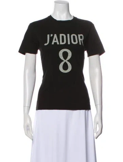 Pre-owned Dior Graphic Print Crew Neck T-shirt In Black