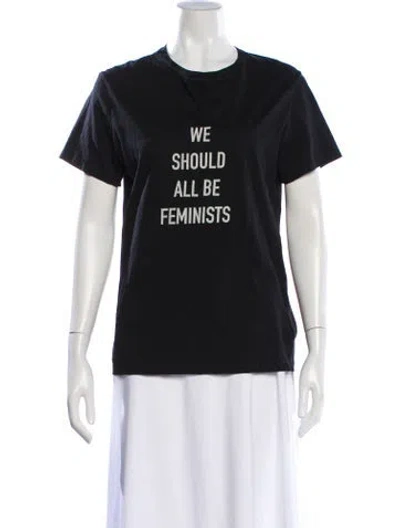 Pre-owned Dior Graphic Print Crew Neck T-shirt In Black