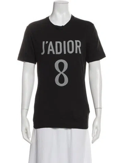 Pre-owned Dior Graphic Print Crew Neck T-shirt In Black