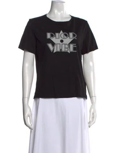 Pre-owned Dior Graphic Print Crew Neck T-shirt In Black