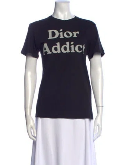 Pre-owned Dior Graphic Print Crew Neck T-shirt In Black