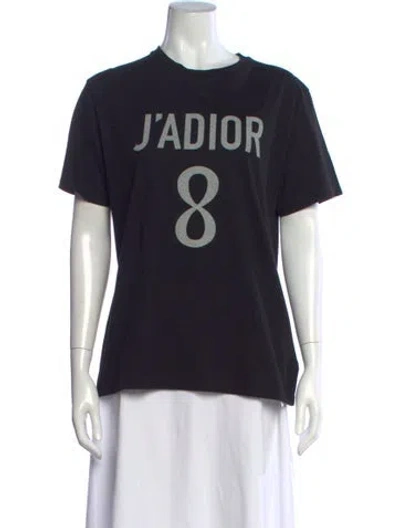 Pre-owned Dior Graphic Print Crew Neck T-shirt In Black
