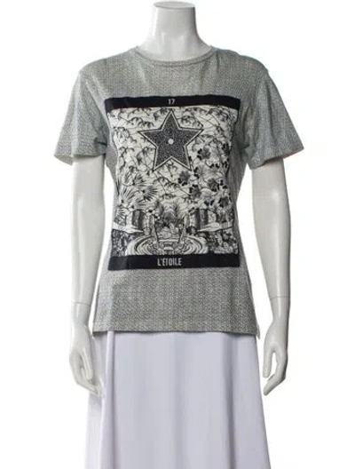 Pre-owned Dior Graphic Print Crew Neck T-shirt In Blue