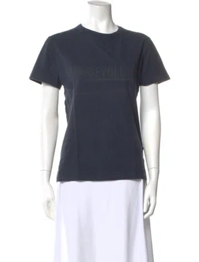Pre-owned Dior Graphic Print Crew Neck T-shirt In Blue