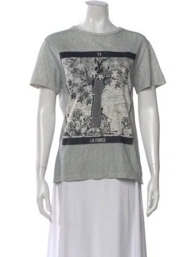 Pre-owned Dior Graphic Print Crew Neck T-shirt In Blue
