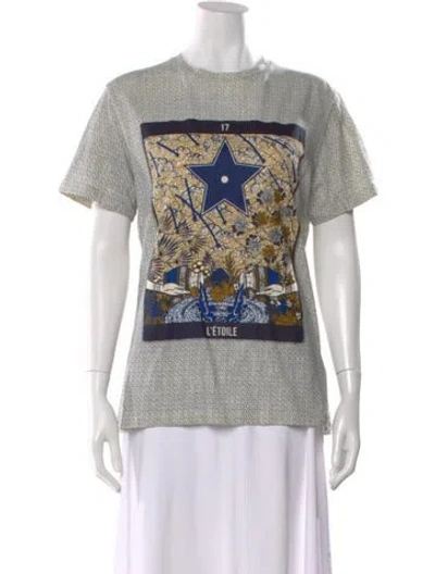 Pre-owned Dior Graphic Print Crew Neck T-shirt In Blue