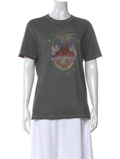 Pre-owned Dior Graphic Print Crew Neck T-shirt In Gray