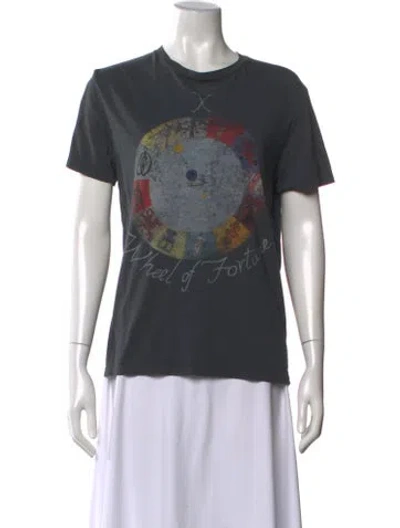 Pre-owned Dior Graphic Print Crew Neck T-shirt In Gray