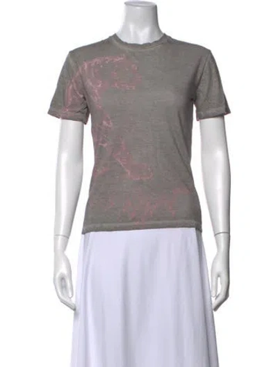Pre-owned Dior Graphic Print Crew Neck T-shirt In Gray