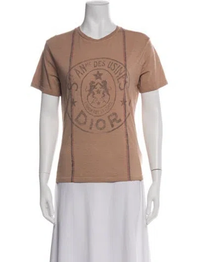 Pre-owned Dior Graphic Print Crew Neck T-shirt In Green