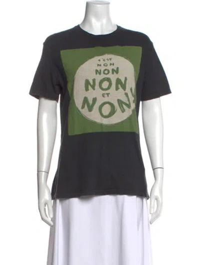 Pre-owned Dior Graphic Print Crew Neck T-shirt In Green/grey