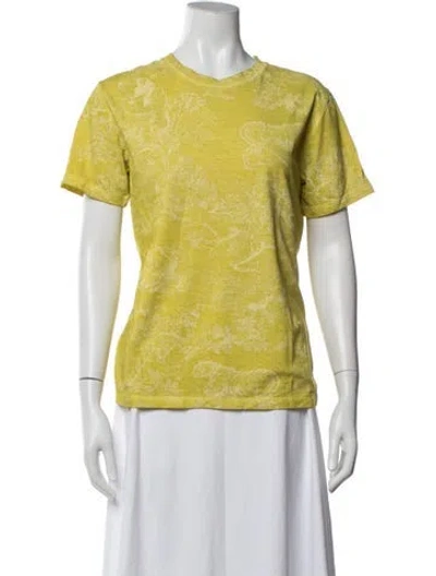 Pre-owned Dior Graphic Print Crew Neck T-shirt In Green/yellow