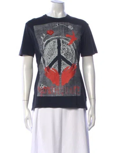 Pre-owned Dior Graphic Print Crew Neck T-shirt In Grey