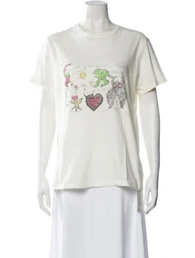 Pre-owned Dior Graphic Print Crew Neck T-shirt In Neutral