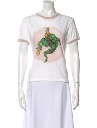 Pre-owned Dior Graphic Print Crew Neck T-shirt In Neutral