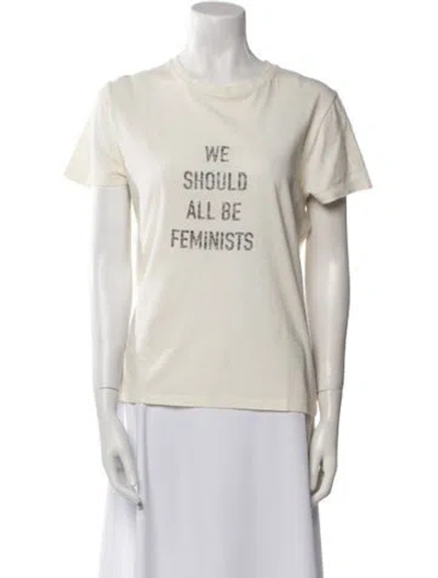 Pre-owned Dior Graphic Print Crew Neck T-shirt In Neutral