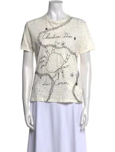 Pre-owned Dior Graphic Print Crew Neck T-shirt In Neutral