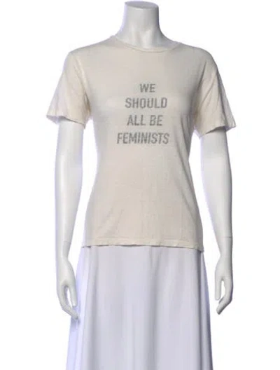 Pre-owned Dior Graphic Print Crew Neck T-shirt In Neutral