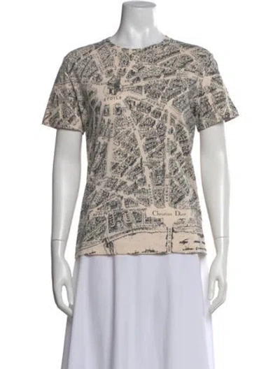 Pre-owned Dior Graphic Print Crew Neck T-shirt In Neutral