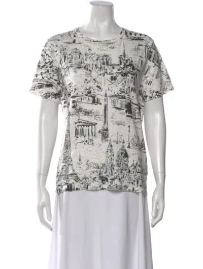 Pre-owned Dior Graphic Print Crew Neck T-shirt In Neutral