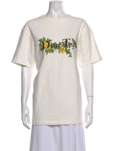 Pre-owned Dior Graphic Print Crew Neck T-shirt In Neutral