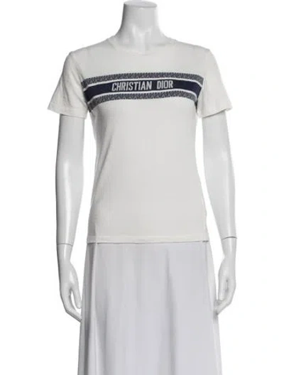Pre-owned Dior Graphic Print Crew Neck T-shirt In Neutral
