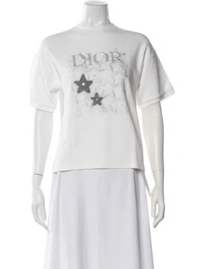 Pre-owned Dior Graphic Print Crew Neck T-shirt In Neutral