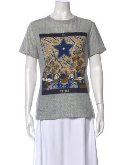 Pre-owned Dior Graphic Print Crew Neck T-shirt In Neutral