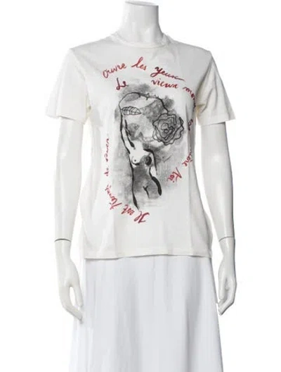 Pre-owned Dior Graphic Print Crew Neck T-shirt In Neutral