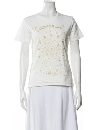 Pre-owned Dior Graphic Print Crew Neck T-shirt In Neutral