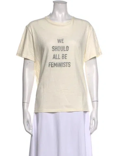 Pre-owned Dior Graphic Print Crew Neck T-shirt In Neutrals