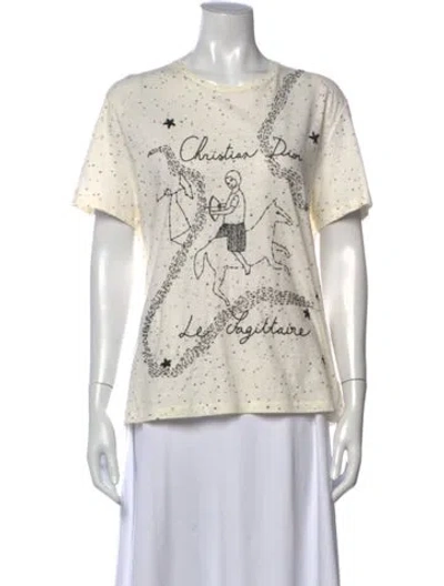 Pre-owned Dior Graphic Print Crew Neck T-shirt In Neutrals