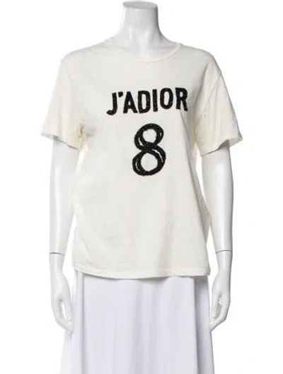 Pre-owned Dior Graphic Print Crew Neck T-shirt In Neutrals