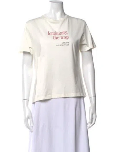 Pre-owned Dior Graphic Print Crew Neck T-shirt In Neutrals