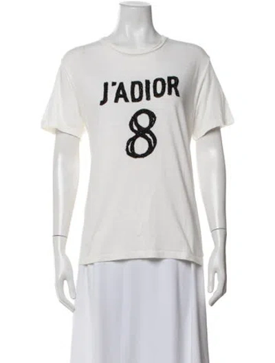 Pre-owned Dior Graphic Print Crew Neck T-shirt In Neutrals