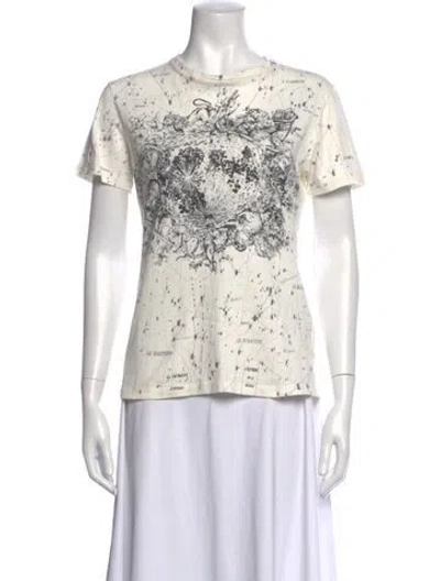 Pre-owned Dior Graphic Print Crew Neck T-shirt In Neutrals