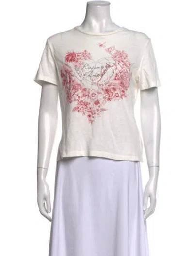 Pre-owned Dior Graphic Print Crew Neck T-shirt In Neutrals/red