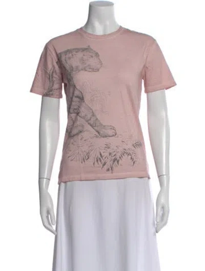 Pre-owned Dior Graphic Print Crew Neck T-shirt In Pink